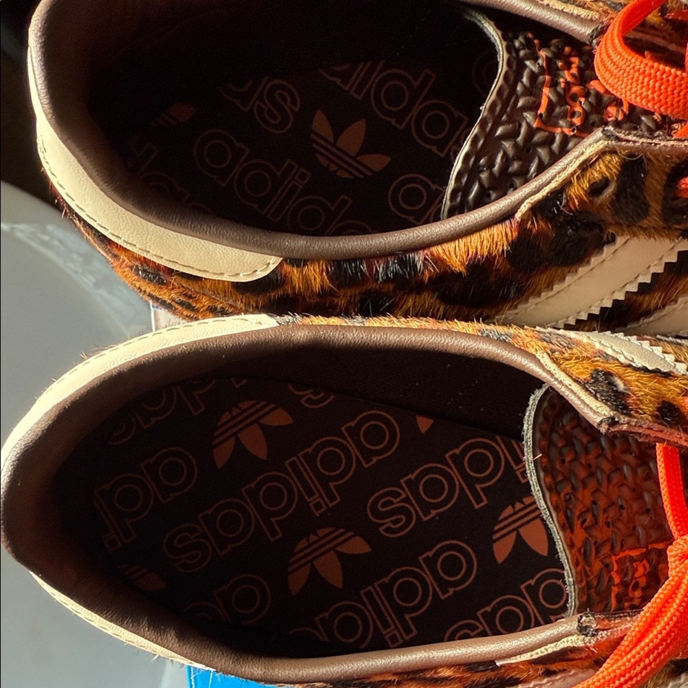 adidas Leopard Sneakers with Bright Orange Laces - Picture 4 of 7